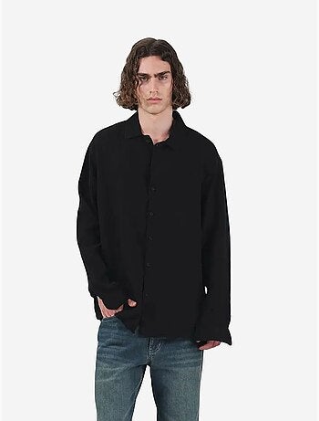 Chemise texturée à manches longues et boutonnée giesto