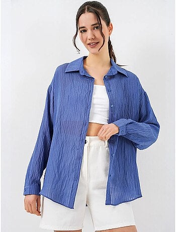 Chemise texturée à manches longues et boutons bdart