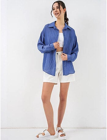 Chemise texturée à manches longues et boutons bdart