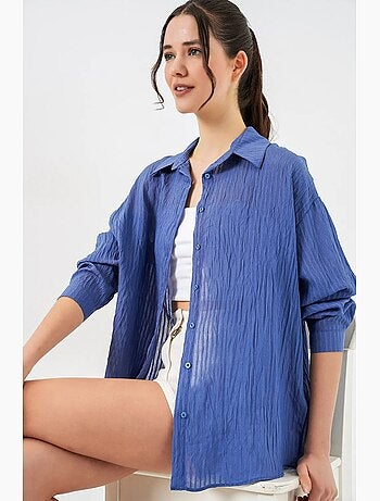 Chemise texturée à manches longues et boutons bdart
