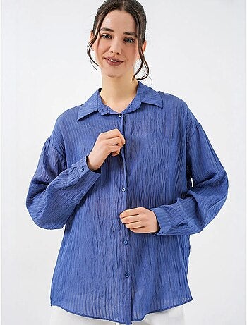 Chemise texturée à manches longues et boutons bdart