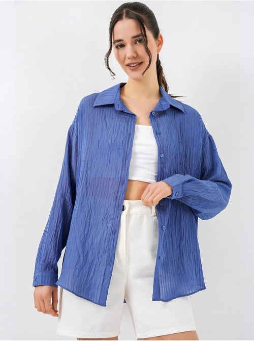 Chemise texturée à manches longues et boutons bdart - Kiabi