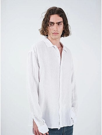 Chemise texturée à manches longues giesto coupe décontractée