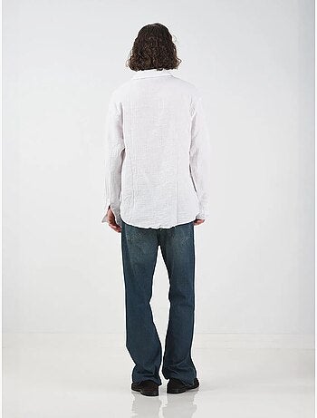 Chemise texturée à manches longues giesto coupe décontractée
