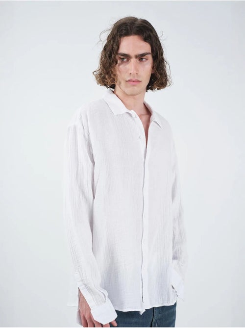 Chemise texturée à manches longues giesto coupe décontractée - Kiabi Chemise texturée à manches longues giesto coupe décontractée - Kiabi