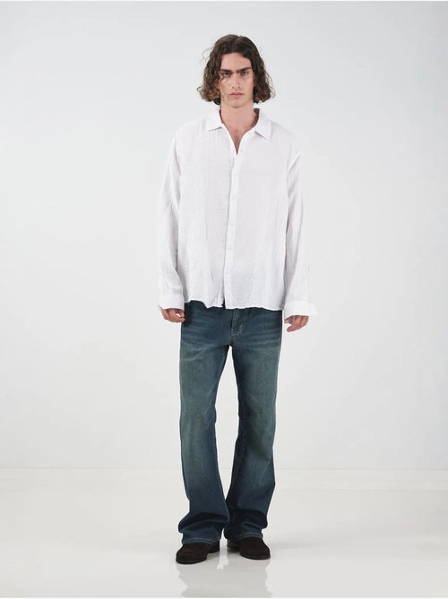 Chemise texturée à manches longues giesto coupe décontractée - Kiabi Chemise texturée à manches longues giesto coupe décontractée - Kiabi