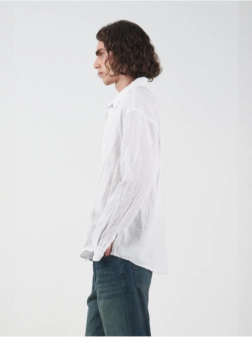 Chemise texturée à manches longues giesto coupe décontractée - Kiabi Chemise texturée à manches longues giesto coupe décontractée - Kiabi