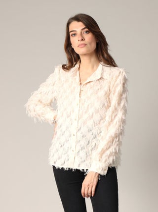 Chemise texturée avec effet frange 'Deeluxe'