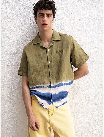 Chemise tie-dye à manches courtes pour hommes giesto