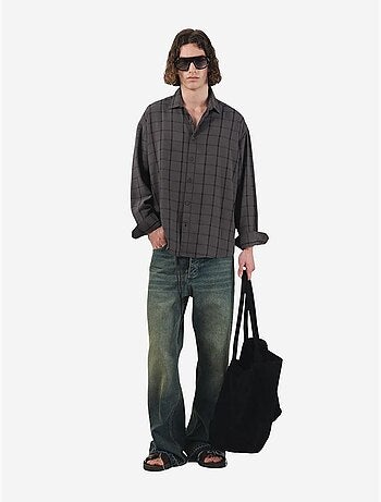 Chemise tissée à carreaux oversize giesto