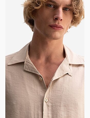 Chemise tissée à manches courtes coupe décontractée avec détail nouée giesto