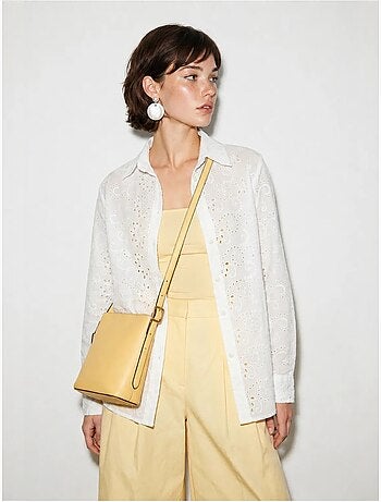Chemise tissée brodée coupe décontractée lucci
