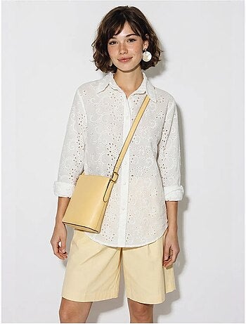 Chemise tissée brodée coupe décontractée lucci