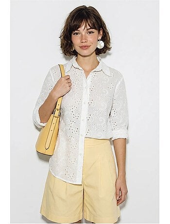 Chemise tissée brodée coupe décontractée lucci