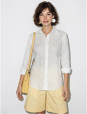 Chemise tissée brodée coupe décontractée lucci