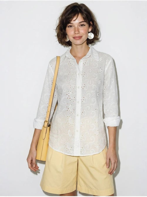 Chemise tissée brodée coupe décontractée lucci - Kiabi Chemise tissée brodée coupe décontractée lucci - Kiabi