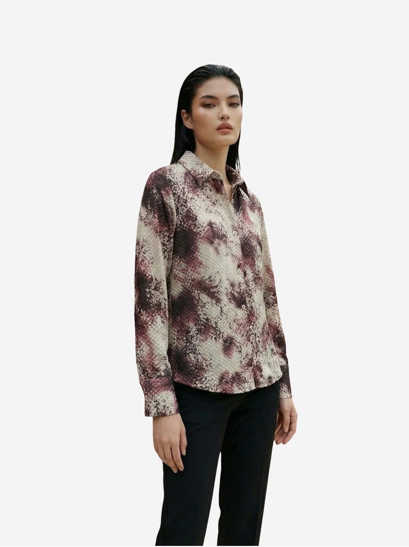 Chemise tissée en satin à imprimé serpent my fashion Marron clair - Kiabi