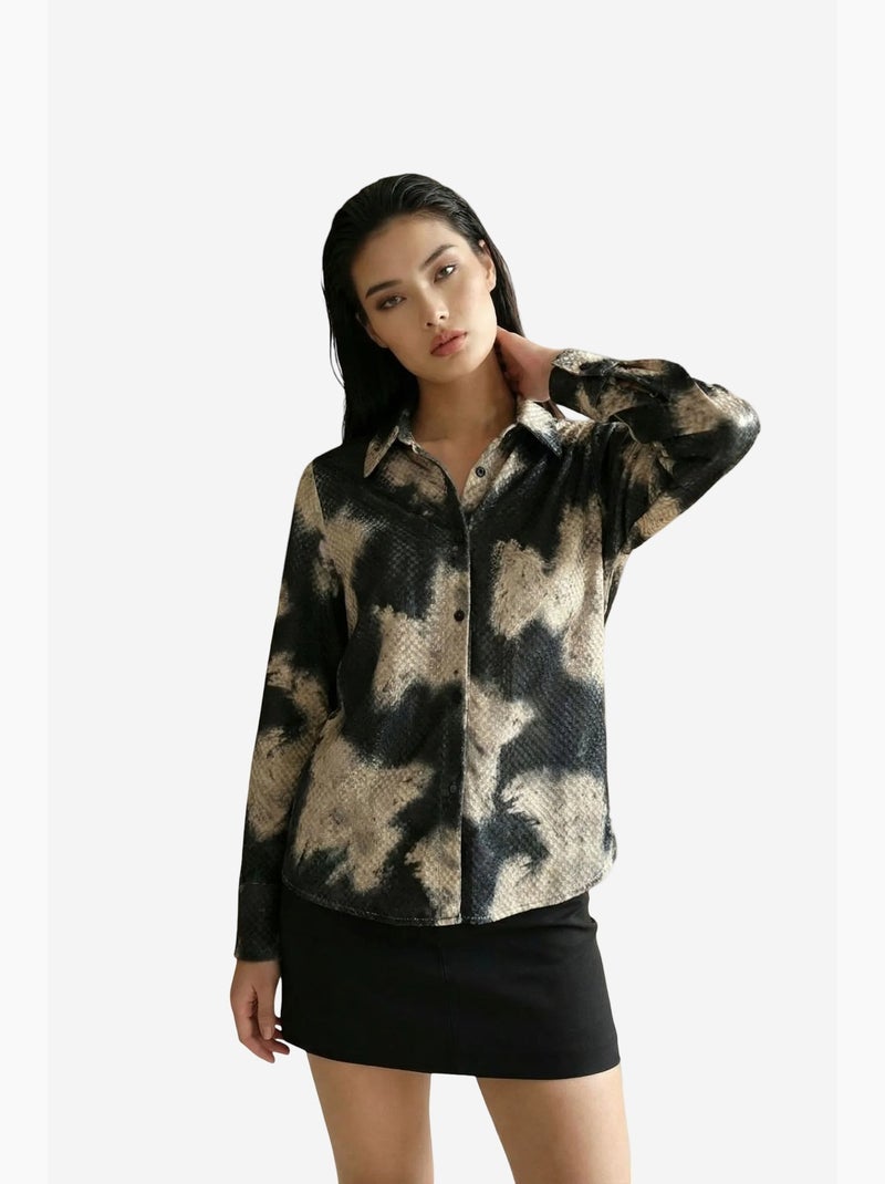 Chemise tissée en velours à imprimé abstrait pour femme my fashion Multicolore - Kiabi