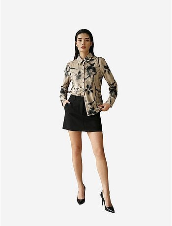 Chemise tissée en velours abstrait pour femme my fashion