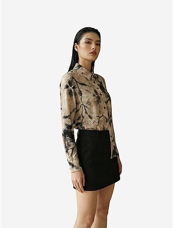 Chemise tissée en velours abstrait pour femme my fashion