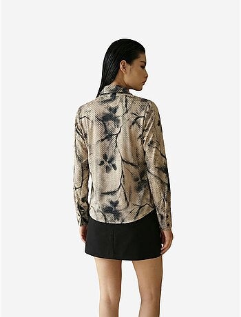 Chemise tissée en velours abstrait pour femme my fashion