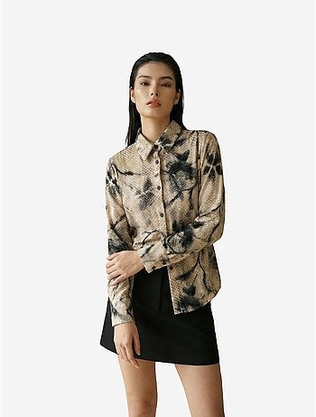 Chemise tissée en velours abstrait pour femme my fashion