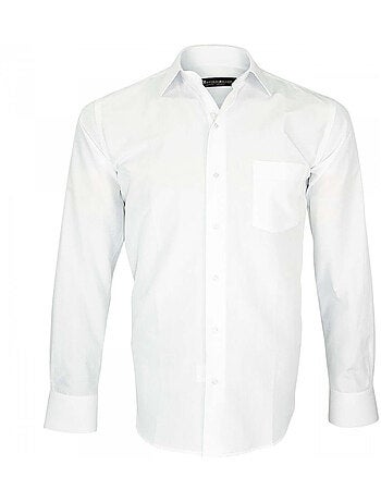 Chemise homme tissu armuré coupe droite CLASSICO Emporio balzani Blanc , Blanc , 40
