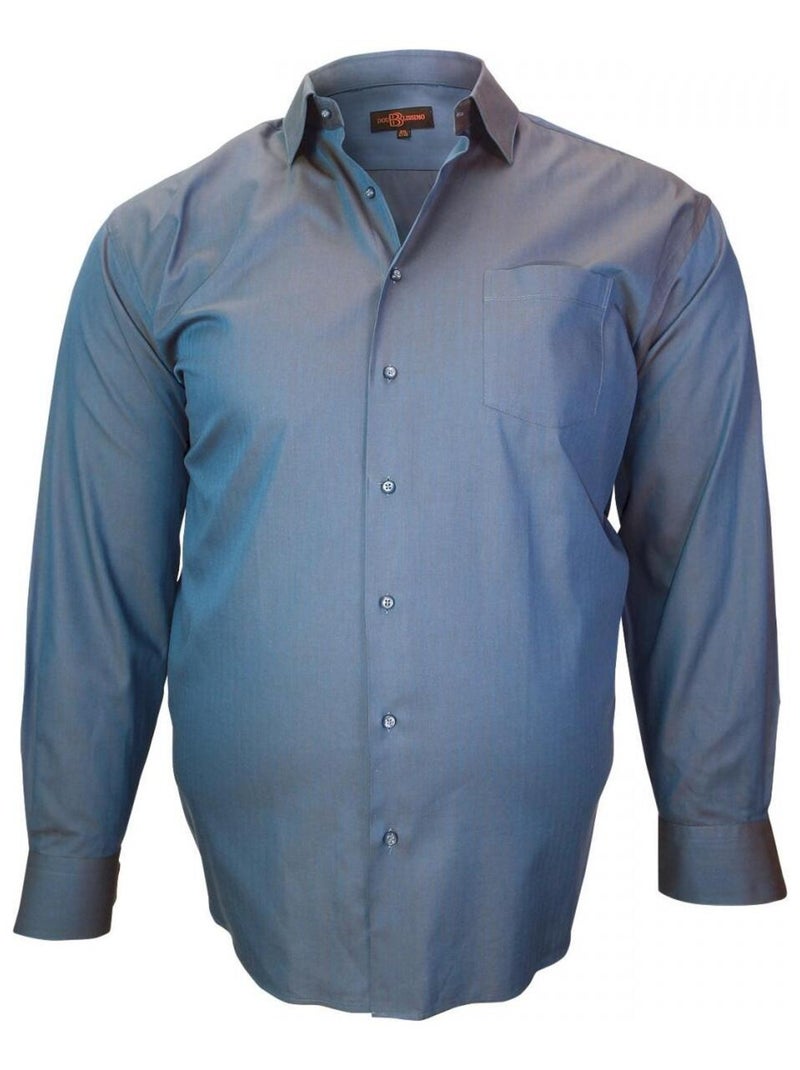 Chemise tissu armuré JACQUARD Bleu - Kiabi