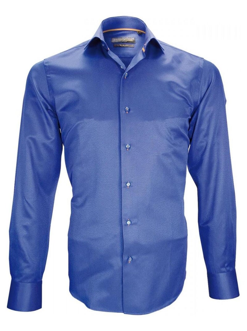 Chemise tissu armurée SAPHIRE Bleu - Kiabi