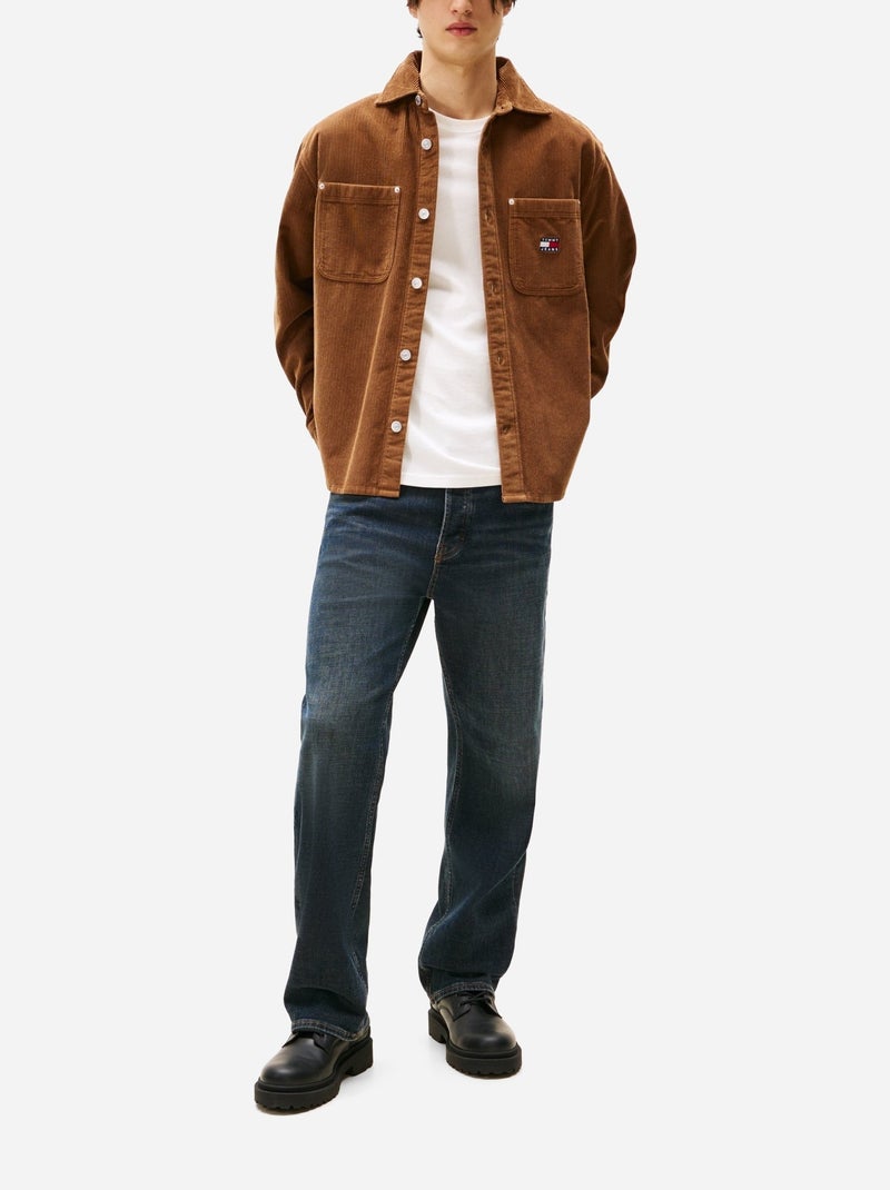 Chemise Tommy jeans en velours côtelé Camel - Kiabi