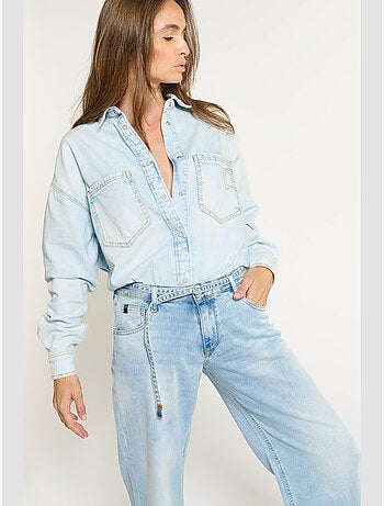 Chemise tulipe en jeans 'le temps des cerises'