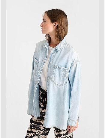 Chemise tulipe en jeans 'le temps des cerises'