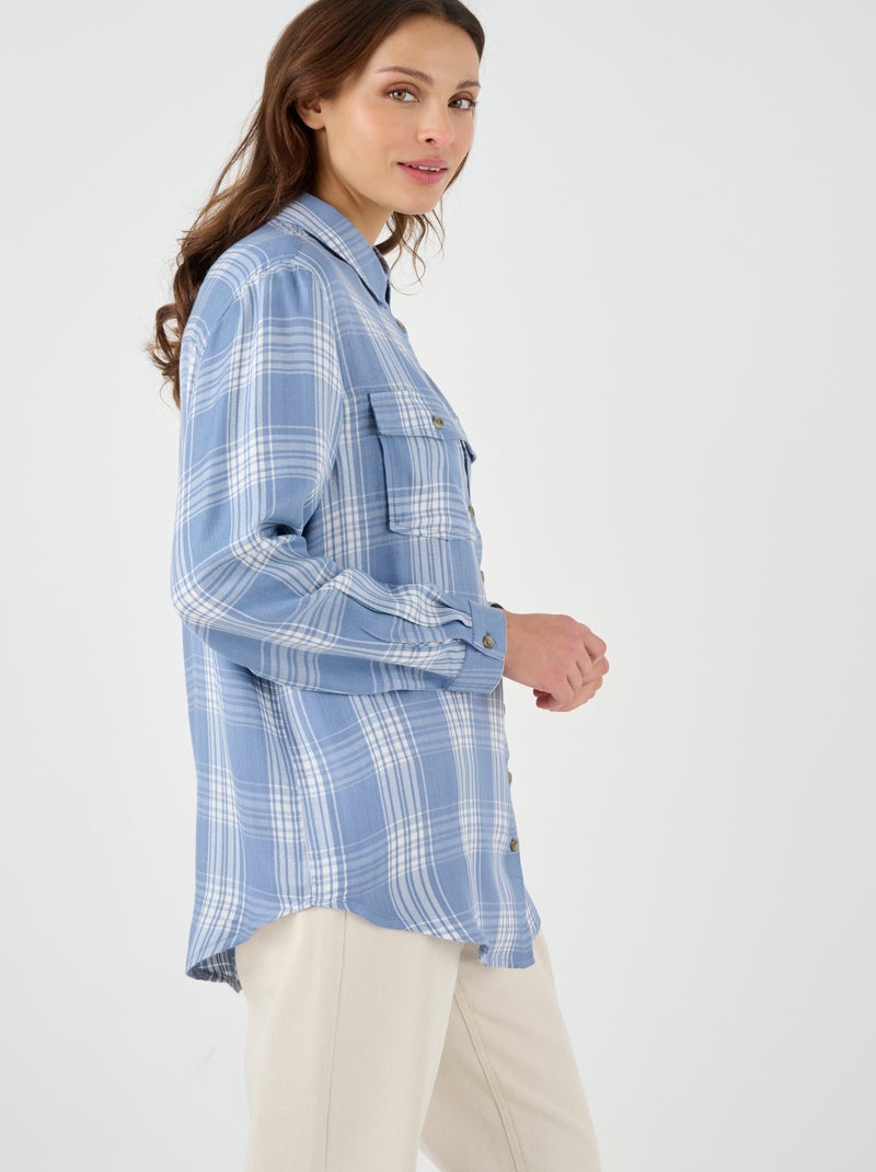 Chemise tunique pure viscose - Damart Bleu - Kiabi