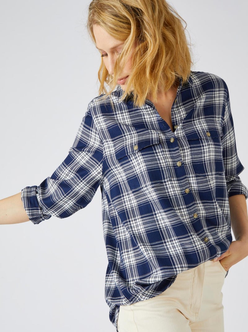 Chemise tunique pure viscose - Damart Bleu marine - Kiabi