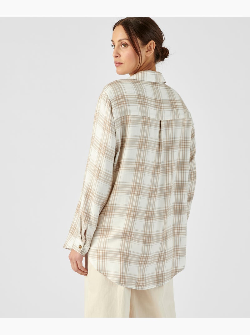Chemise tunique pure viscose - Damart Marron - Kiabi