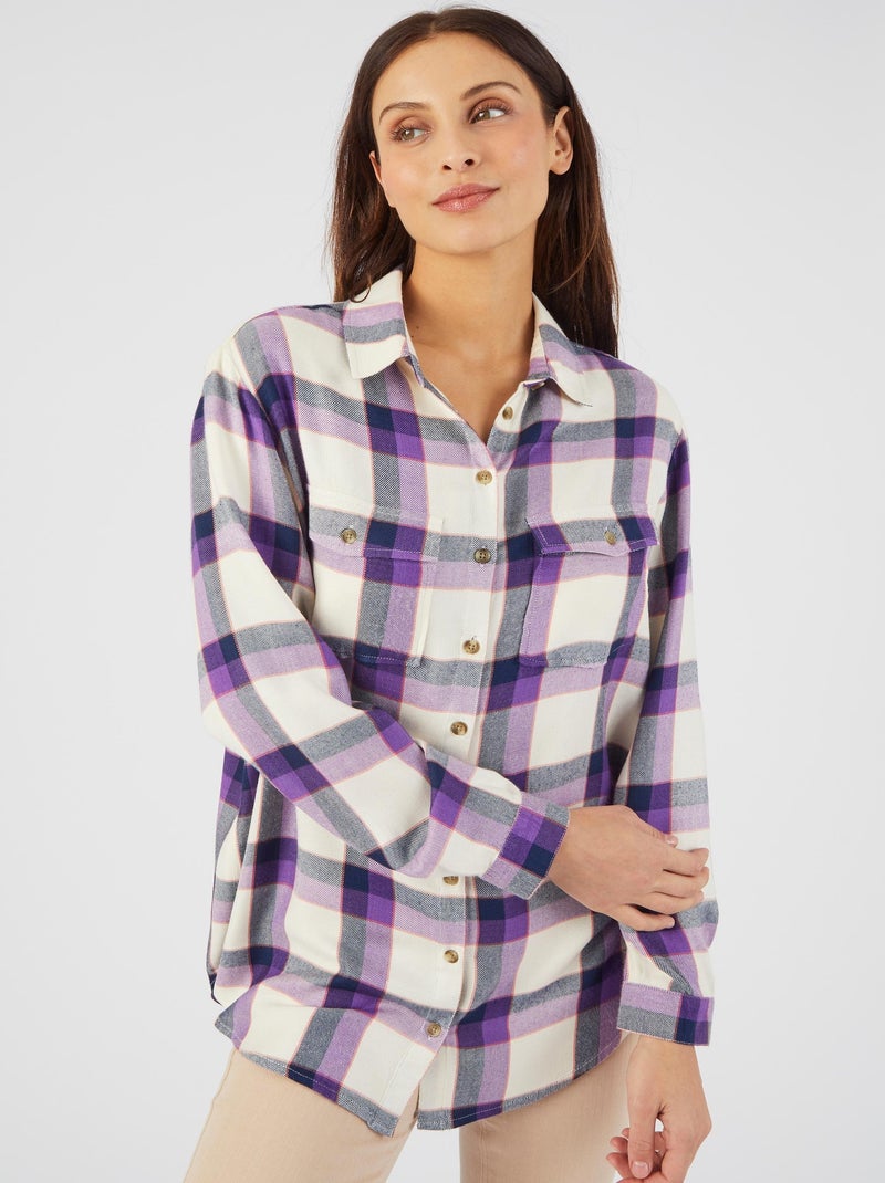 Chemise tunique pure viscose - Damart Violet - Kiabi