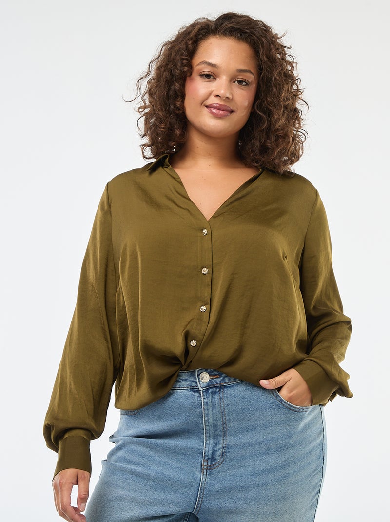 Chemisier Femme Doré Taille 20 - Courbes Plus - Manches Courtes Embellies - Neuf Avec étiquette