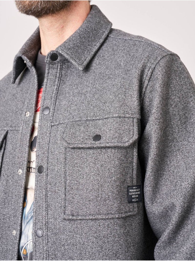 Chemise uni homme 'deeluxe' Gris foncé - Kiabi