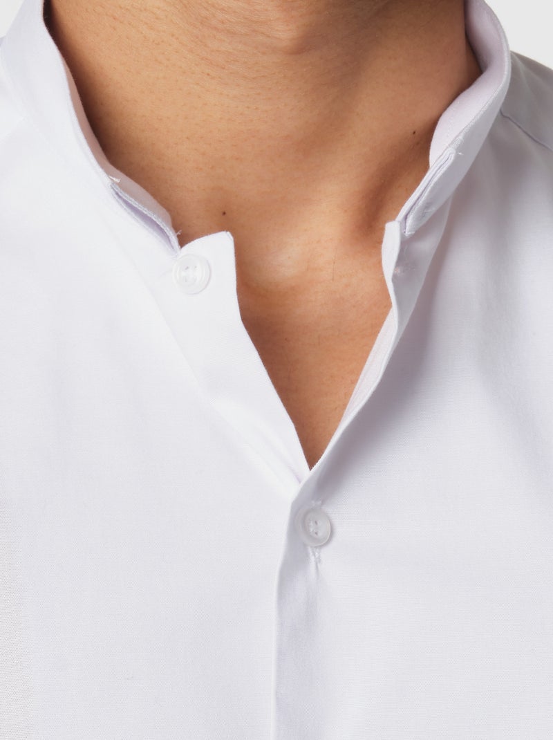 Chemise unie à col inversé Blanc - Kiabi