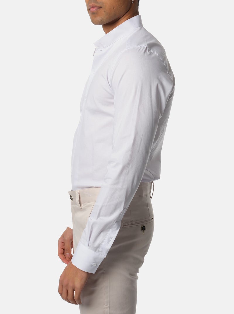 Chemise unie à col inversé Blanc - Kiabi