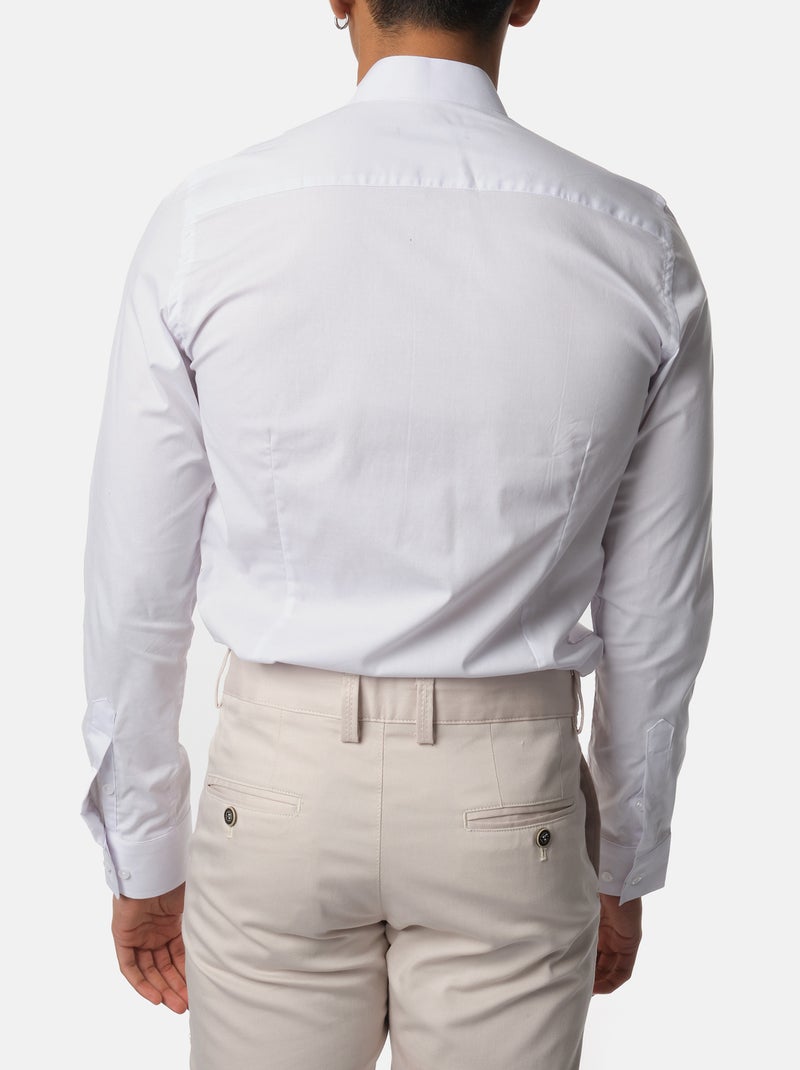 Chemise unie à col inversé Blanc - Kiabi