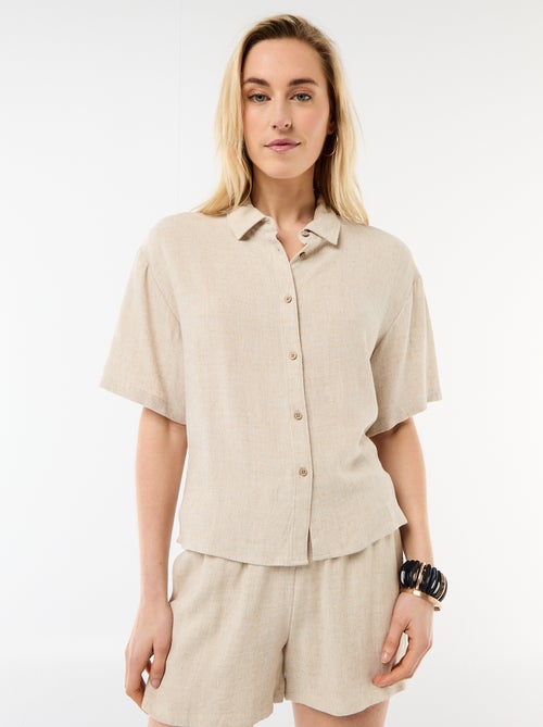 Chemise unie à manches courtes - Kiabi