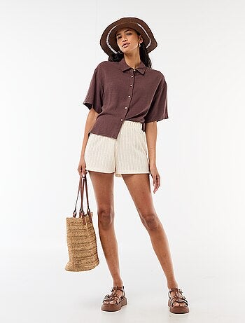 Chemise unie à manches courtes