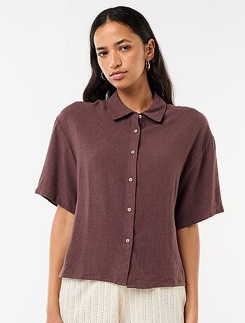 Chemise unie à manches courtes