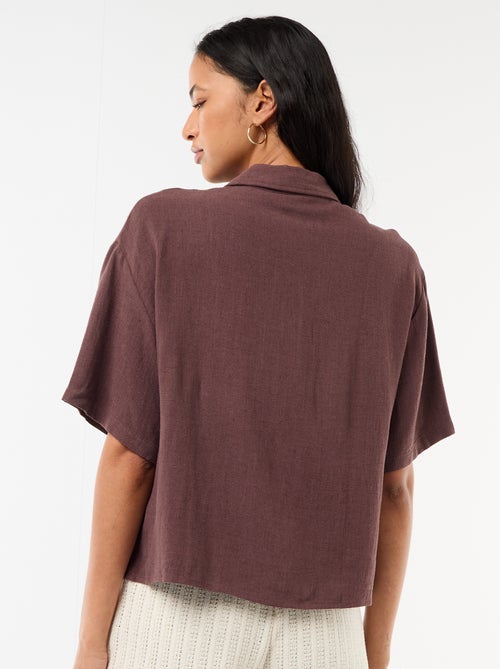 Chemise unie à manches courtes - Kiabi