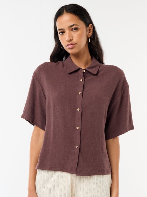 Chemise unie à manches courtes - Kiabi