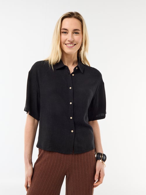 Chemise unie à manches courtes - Kiabi