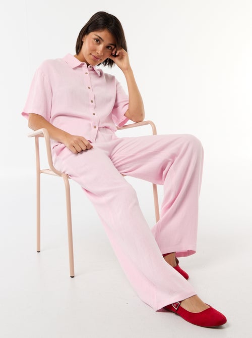 Chemise unie à manches courtes - Kiabi