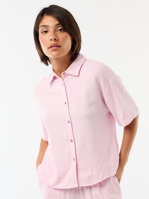 Chemise unie à manches courtes - Kiabi