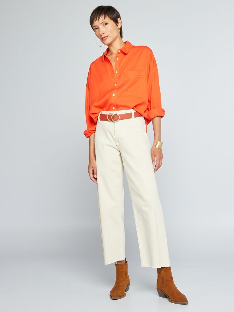 Chemise Manches Longues Enfant Uni - Garçon Et Fille - Boutons, Tendance - 9